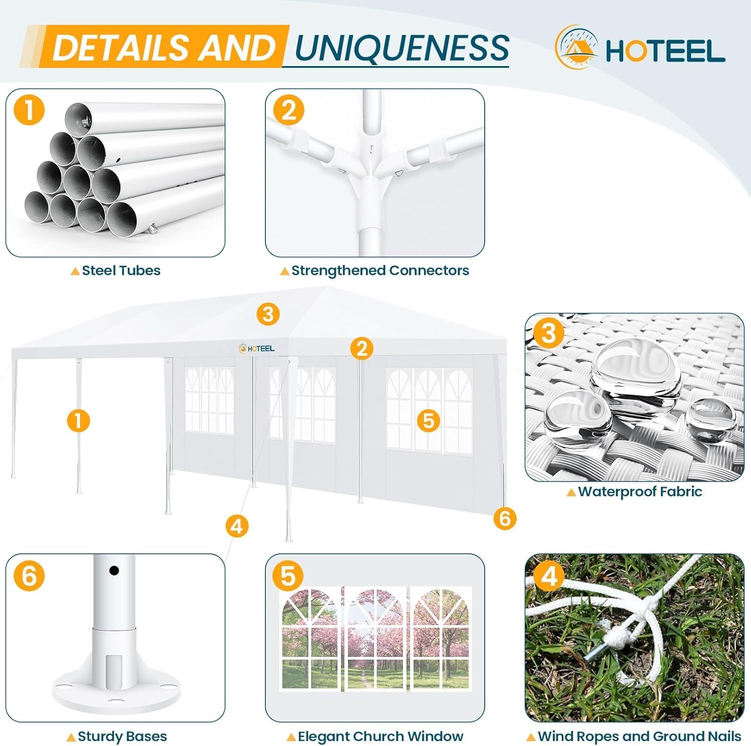 10x30 Party Tent with 8 Removable Sidewalls for Parties, Weddings, BBQ, Baby Shower, Waterproof Outdoor Event Canopy, Patio Camping Gazebo, Carpas para Fiestas, White