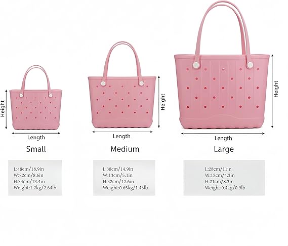 Rubber Beach Bag EVA Waterproof Tote Bags Washable Sand-proof Travel Handbags for Pool Boat Groceries Work Sports