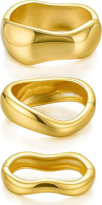 Chunky Gold Bangle Set