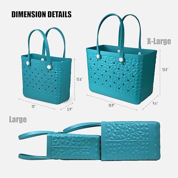 Rubber Beach Tote Bag Waterproof Tip-Proof Outdoor Tote Bag for the Beach Boat Pool Sports