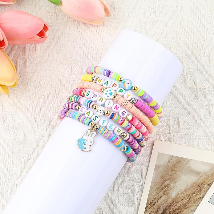 7Pcs Easter Bunny Basket Gifts Bracelet