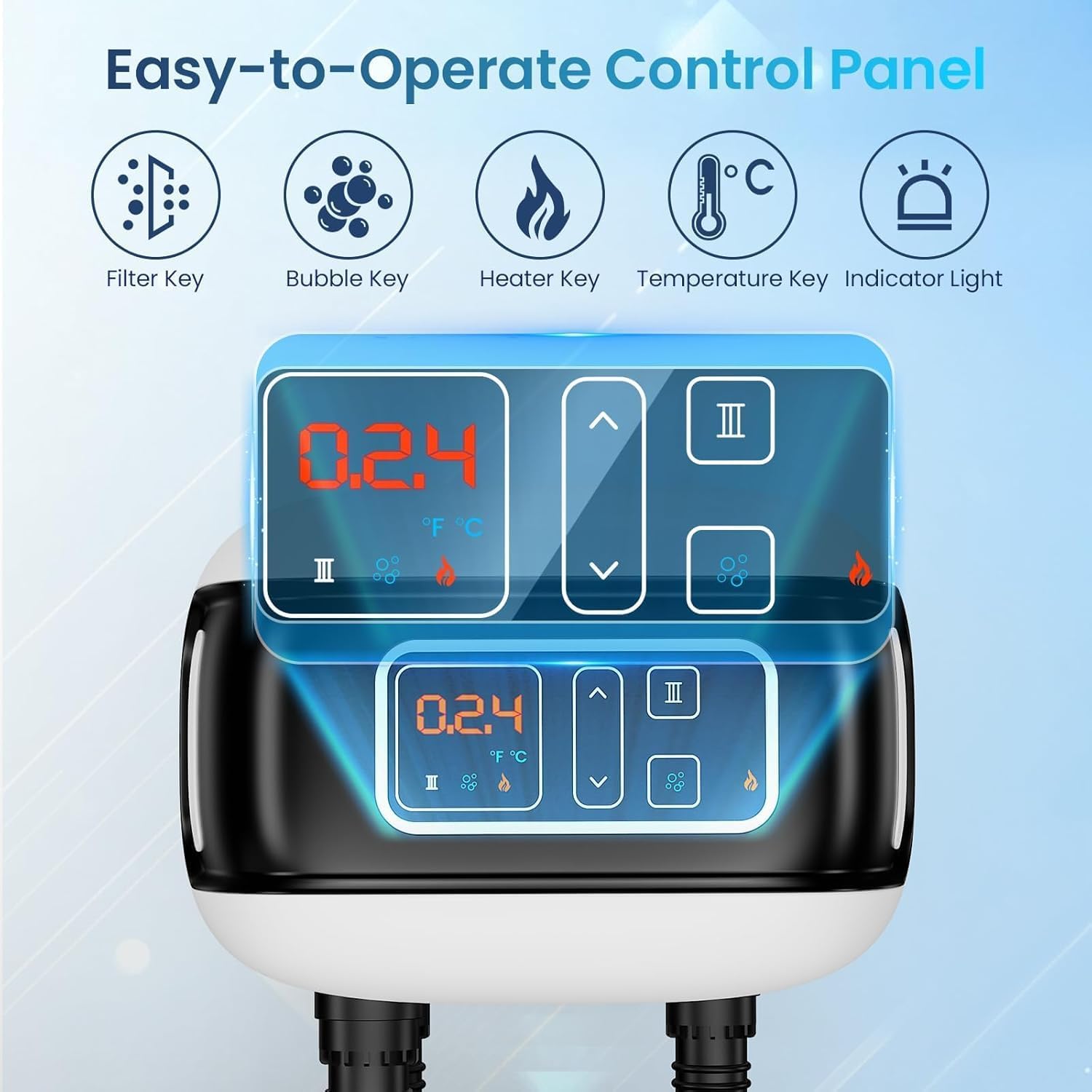 6–8 Person Inflatable Hot Tub – 120 Bubble Jets, 104℉ Heating & Filtration, Durable PVC, Includes Cover, 83"x83"x26", Indoor/Outdoor Use