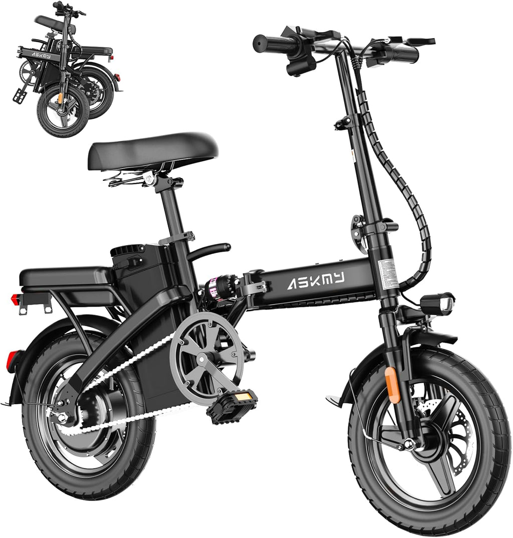 14" Folding Electric Bike for Adults & Teens – 750W Peak Motor, 20MPH, 30–35 Mile PAS Range, 48V Removable Battery, Commuter E-Bike
