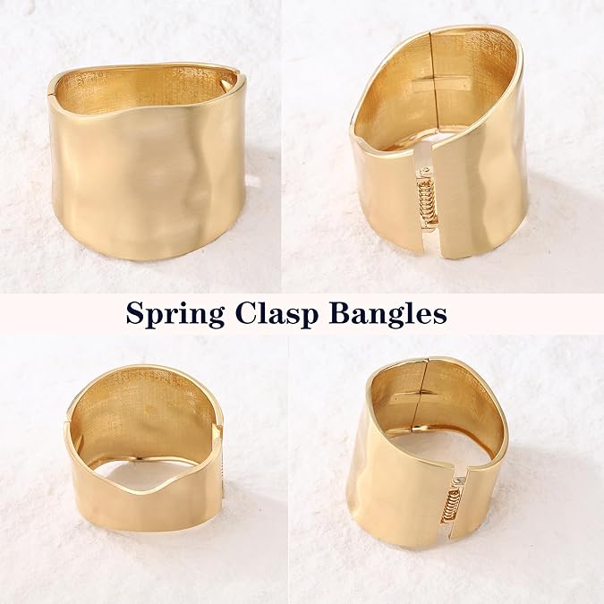 Hinged Gold Bangle Bracelet