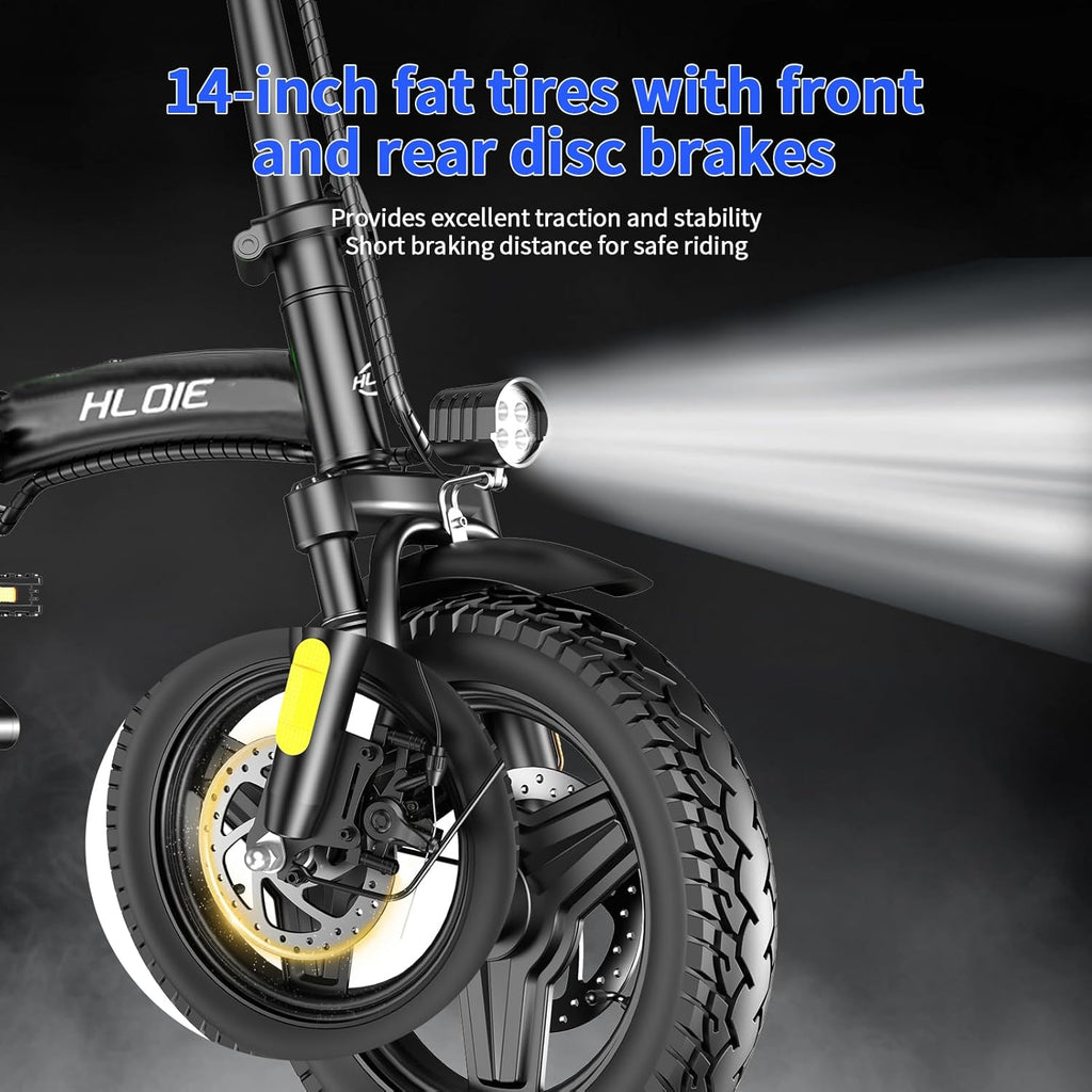 14" Folding Electric Bike for Adults & Teens – 750W Peak Motor, 23MPH, 48V 12Ah Battery, 35-Mile PAS Range, Foldable E-Bike