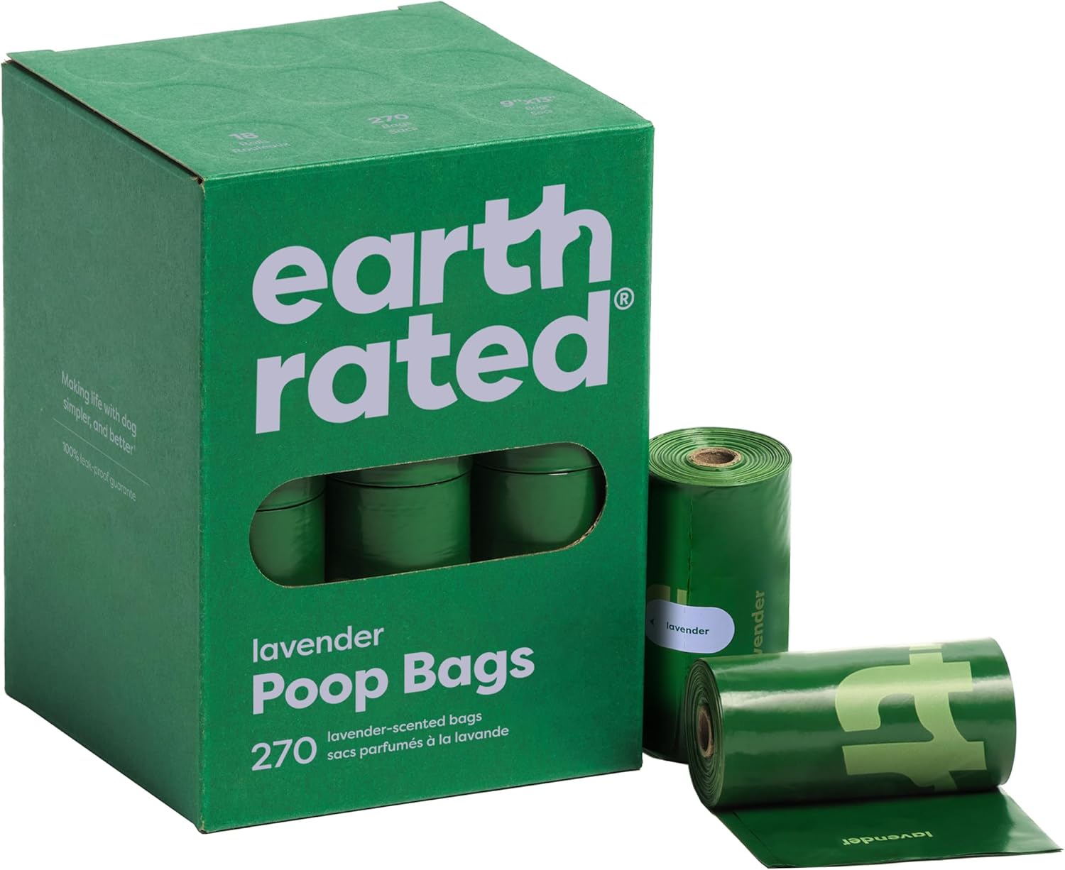 Dog Poop Bags Refill Rolls, Extra Thick Leak-Proof Waste Bags, Lavender Scented, 270 Count