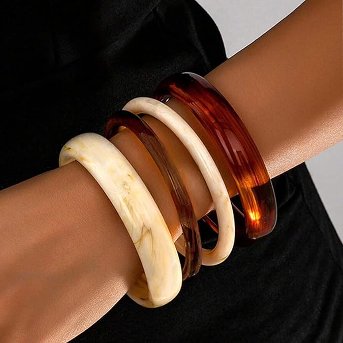 Acrylic Chunky Bangle Set