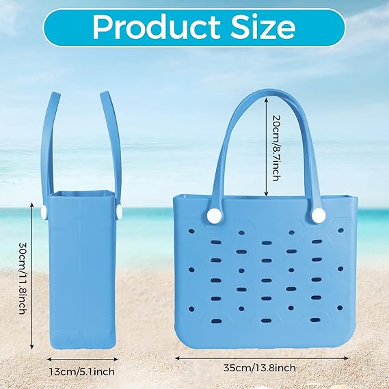 Rubber Beach Bag for Men & Women, Water-resistant Travel Tote Bag for the Beach Boat Pool