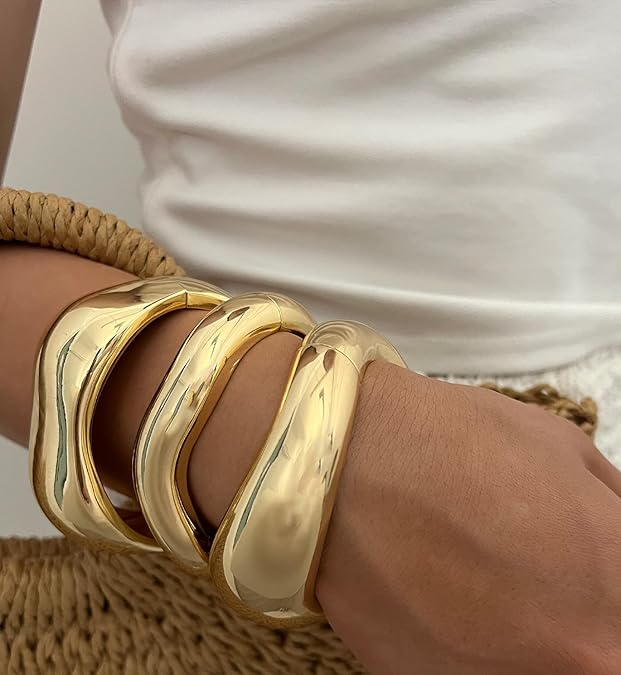 Chunky Gold Bangle Set