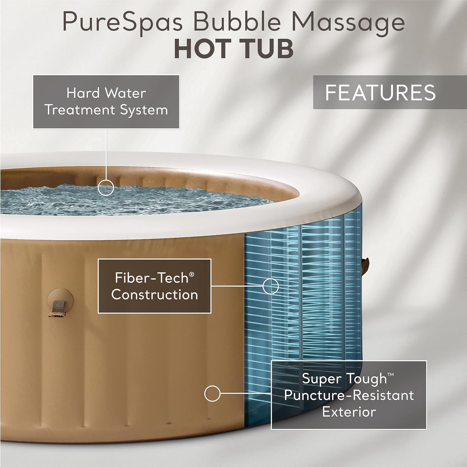 INTEX PureSpa Bubble Massage 4-Person Inflatable Spa – 77"x28", Outdoor Portable Hot Tub, Energy-Efficient Cover, Saltwater System Ready