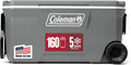 Coleman Classic Series Insulated Portable Rolling Cooler with Wheels, Leak-Resistant Outdoor Hard Cooler Keeps Ice up to 5 Days, 100-Quart