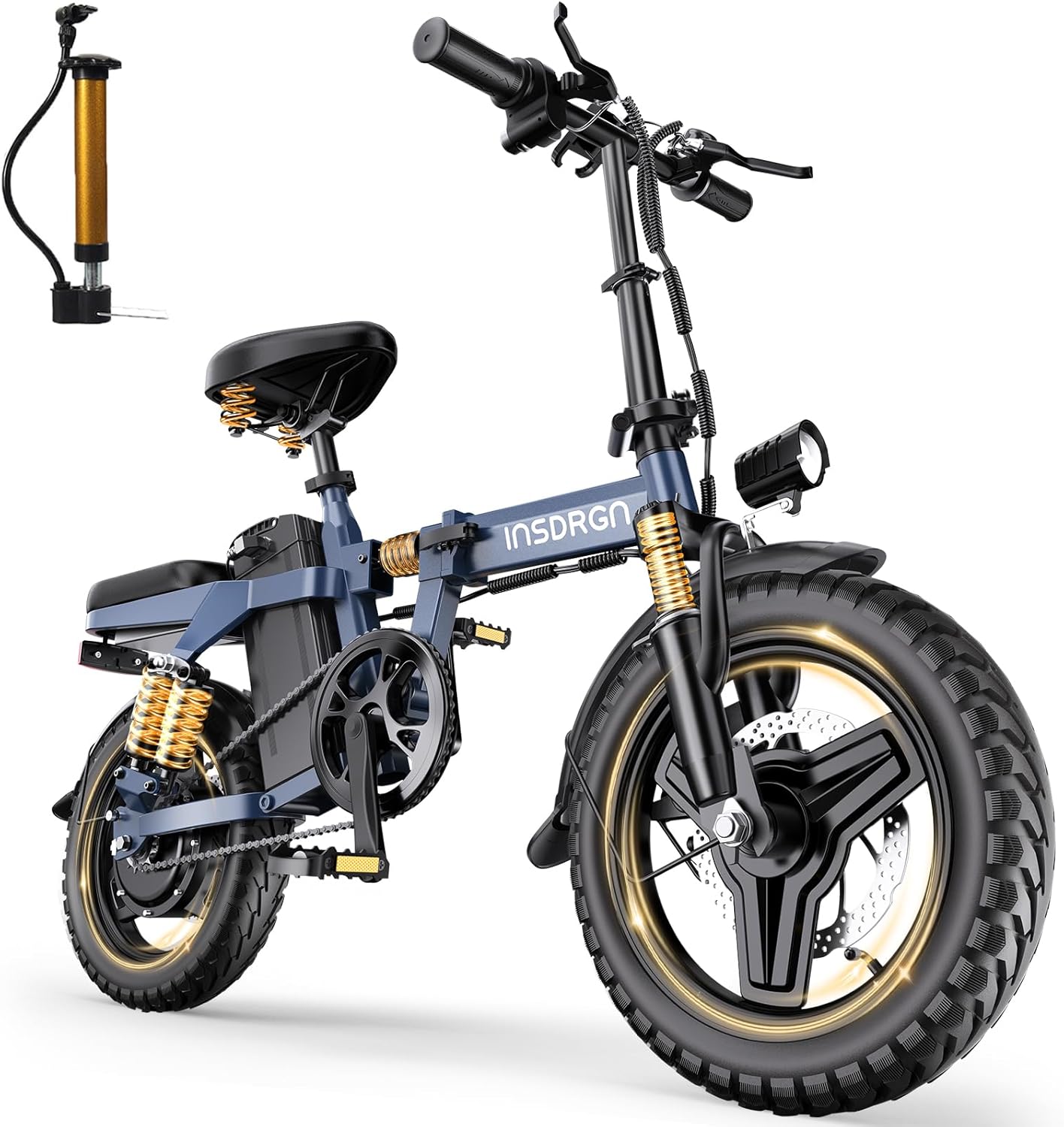 14" Folding Electric Bike for Adults – 1500W Motor, 20MPH, 48V 16Ah Removable Battery, 35–62 Miles Range, UL 2849 E-Bike