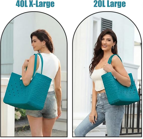 Rubber Beach Tote Bag Waterproof Tip-Proof Outdoor Tote Bag for the Beach Boat Pool Sports