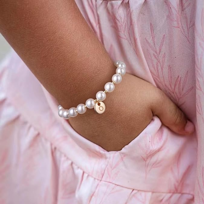 Initial Pearl Bracelet Flower Girl