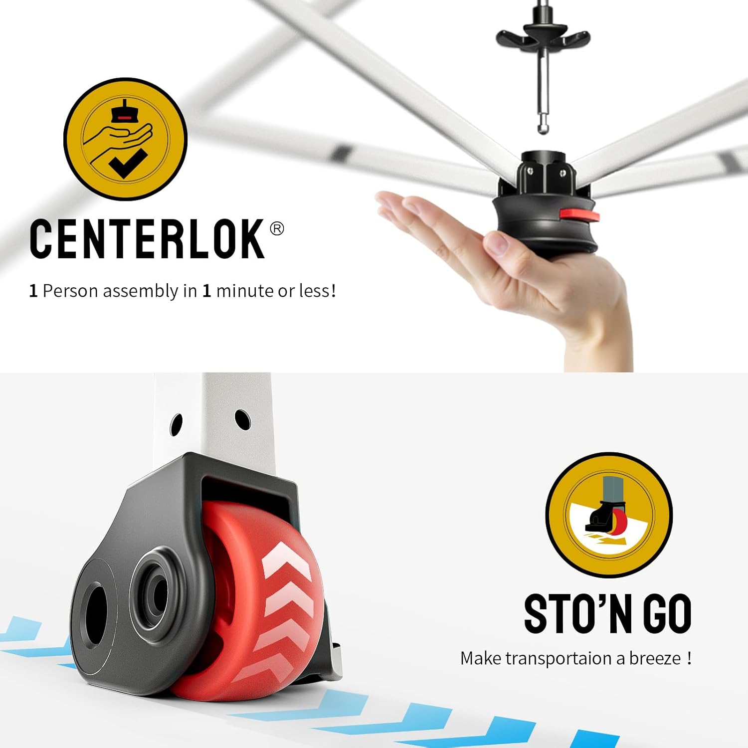 CROWN SHADES 10x10 ft Pop-Up Canopy – One-Push Setup Beach Tent with STO-N-Go Carry Bag, Silver Coated Top, Grid White, Outdoor Shade