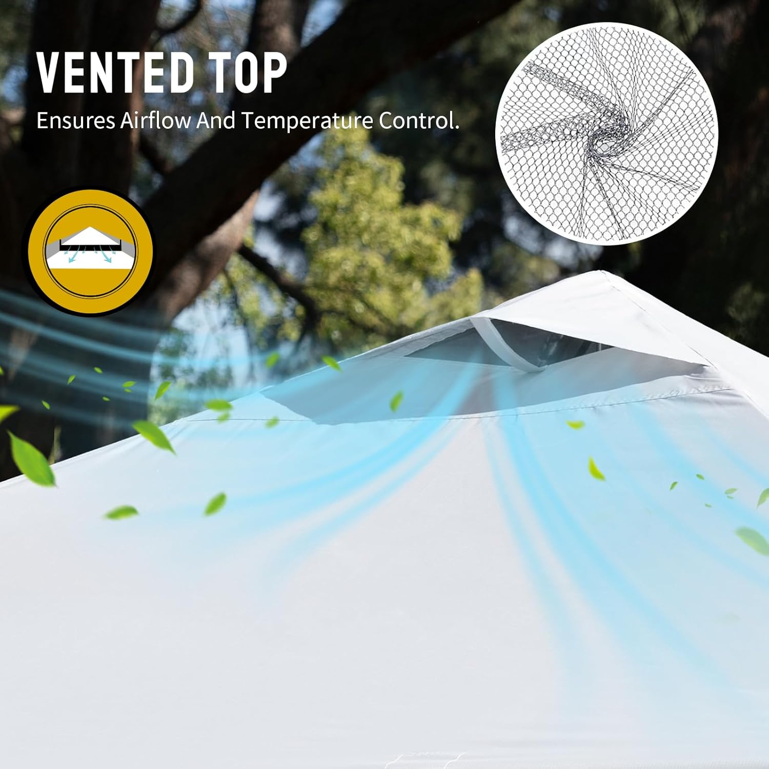 CROWN SHADES 10x10 ft Pop-Up Canopy – One-Push Setup Beach Tent with STO-N-Go Carry Bag, Silver Coated Top, Grid White, Outdoor Shade