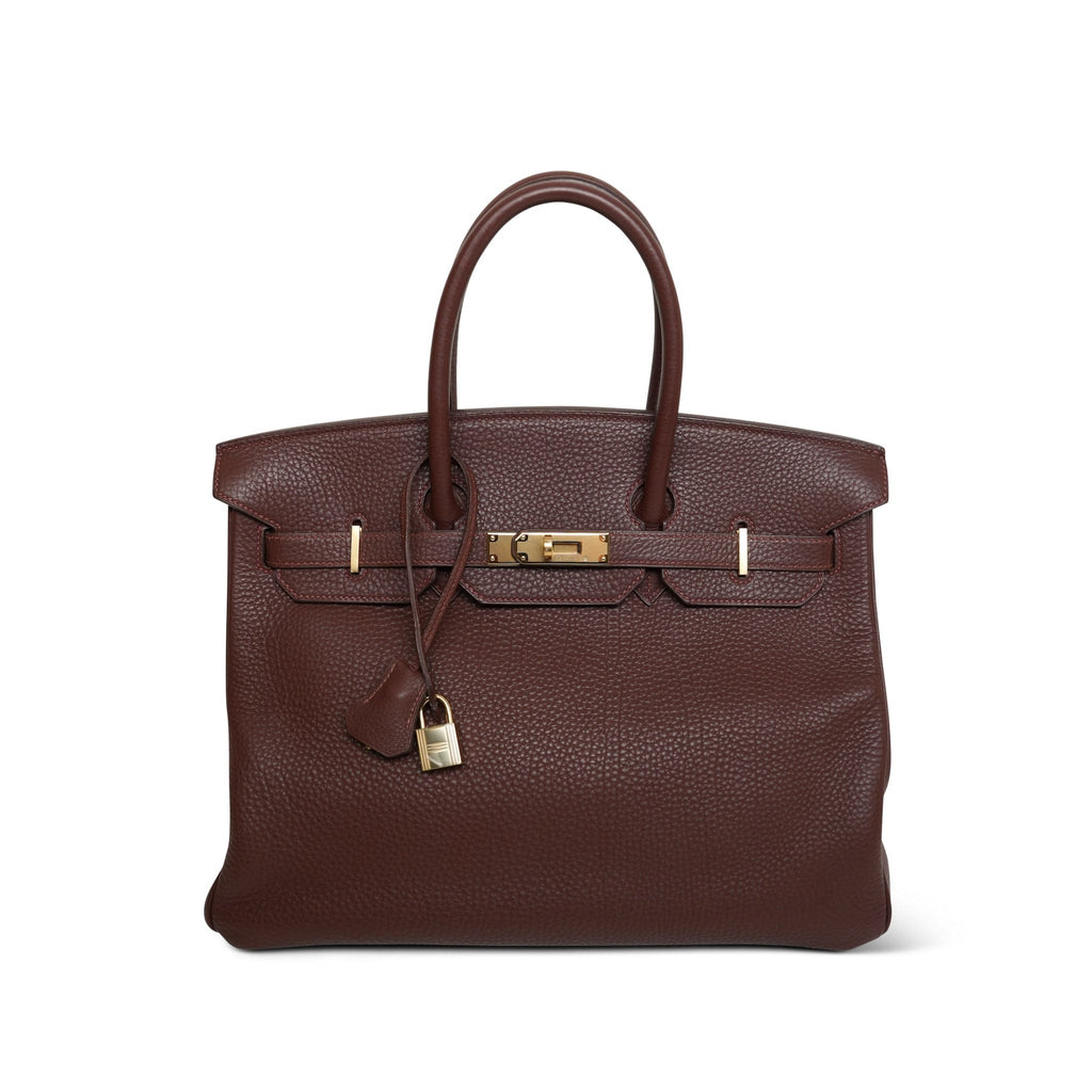 Birkin 35 Marron Fonce Togo Gold Plated C Square Stamp