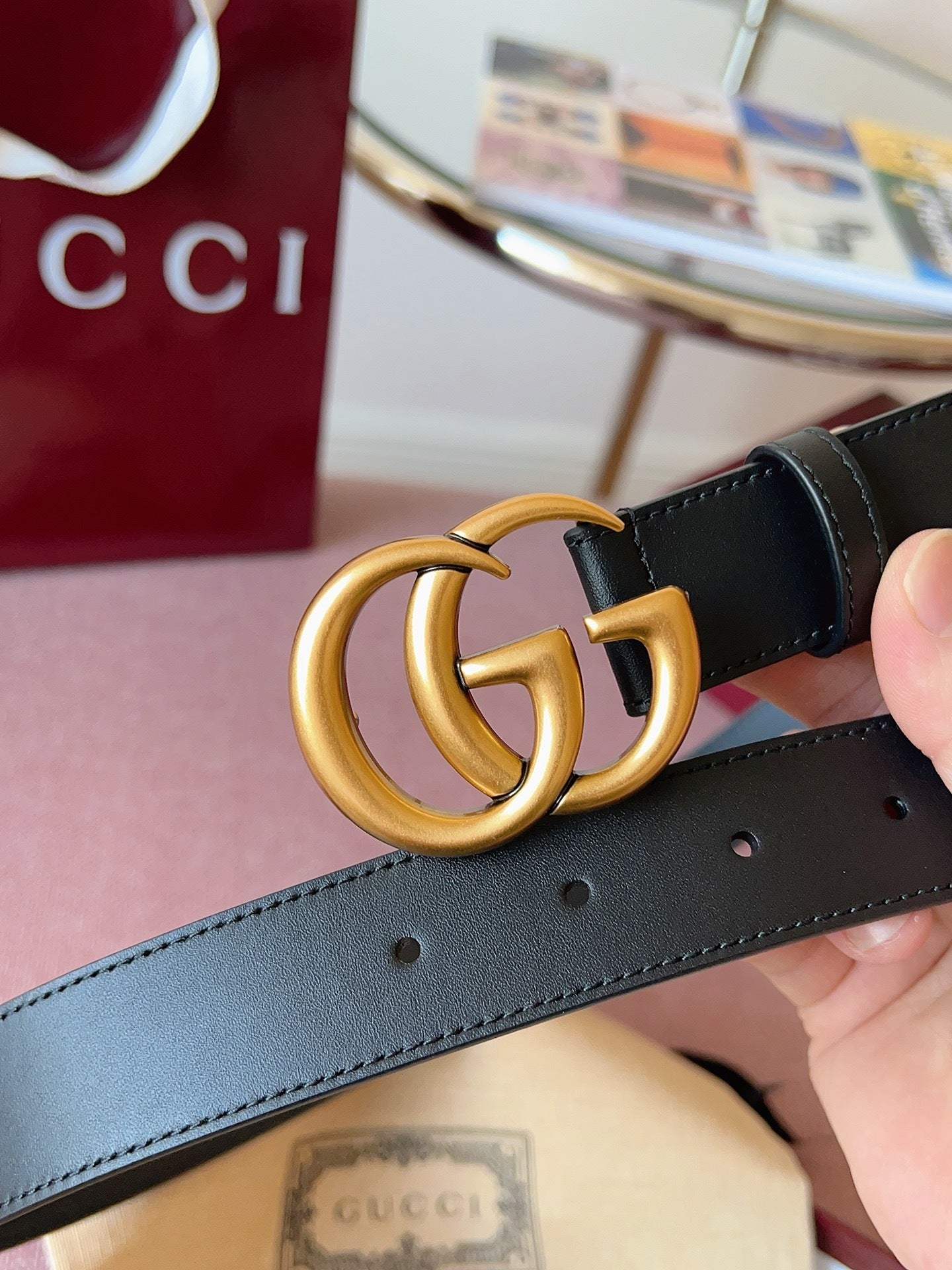 Gucci Belt Premium Quality – Double G Buckle Leather Belt