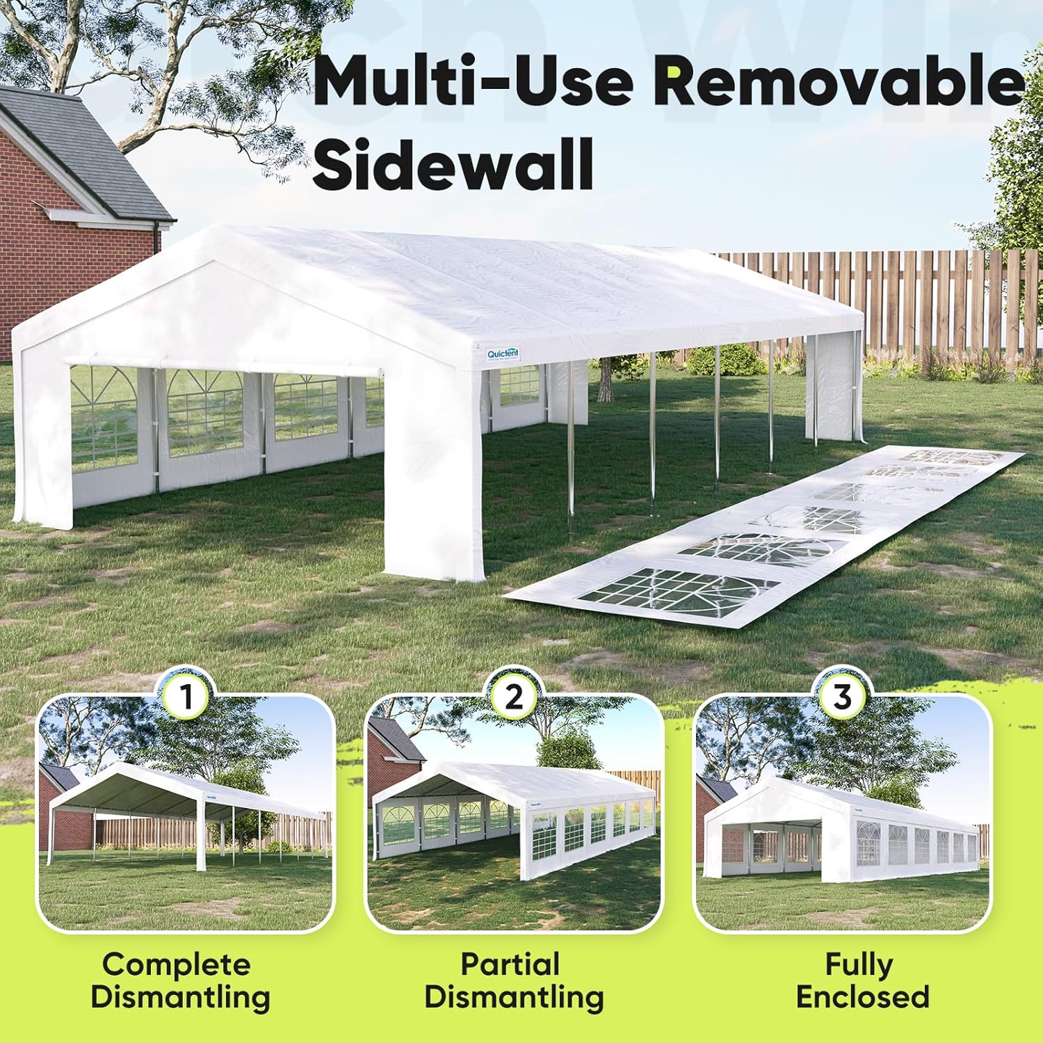 20x40ft Party Tent Heavy Duty Outdoor Canopy Tent Carport Wedding Event Shelter BBQ Wedding Tents for Parties with Storage Bags