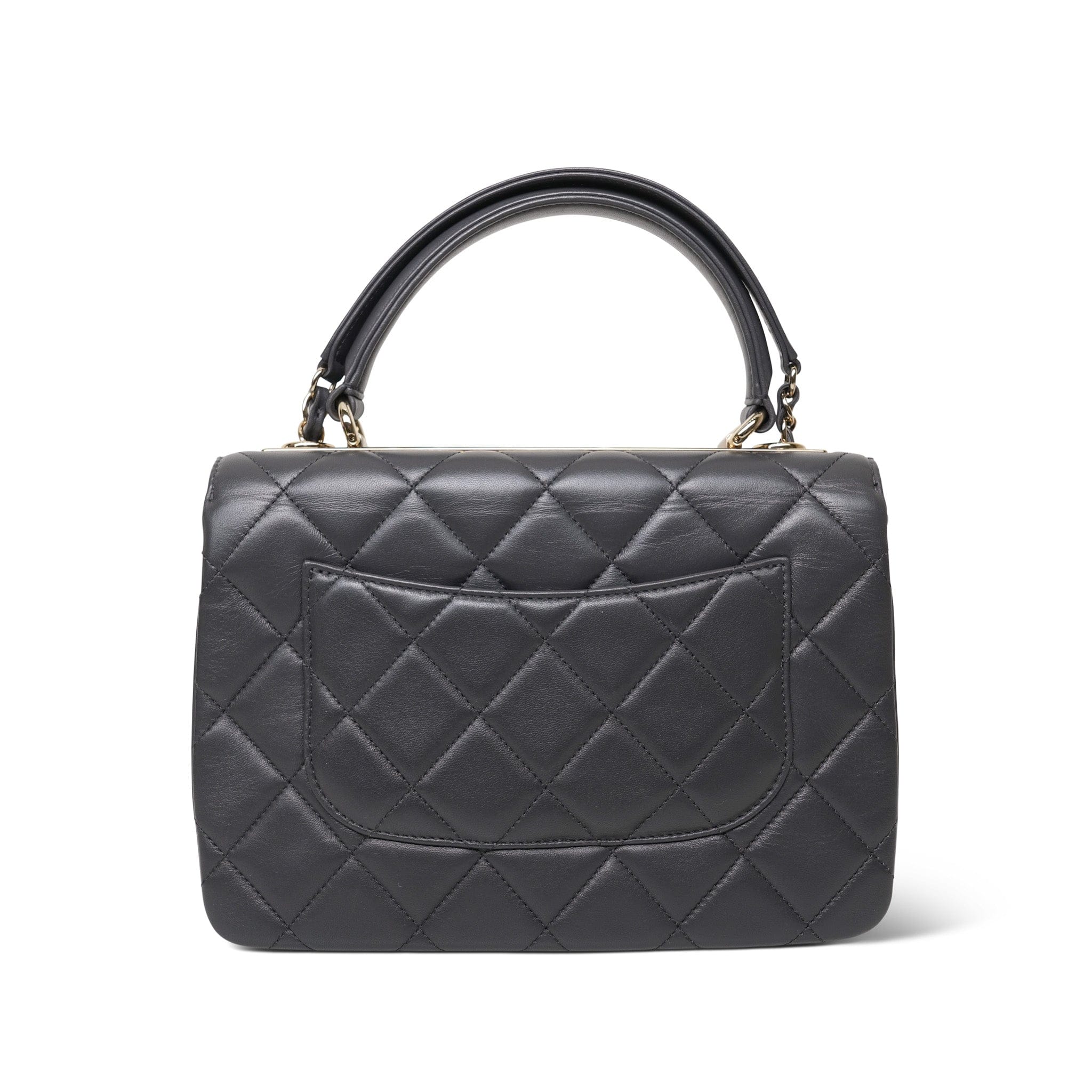 Grey Lambskin Quilted Trendy CC Small Light Gold Hardware