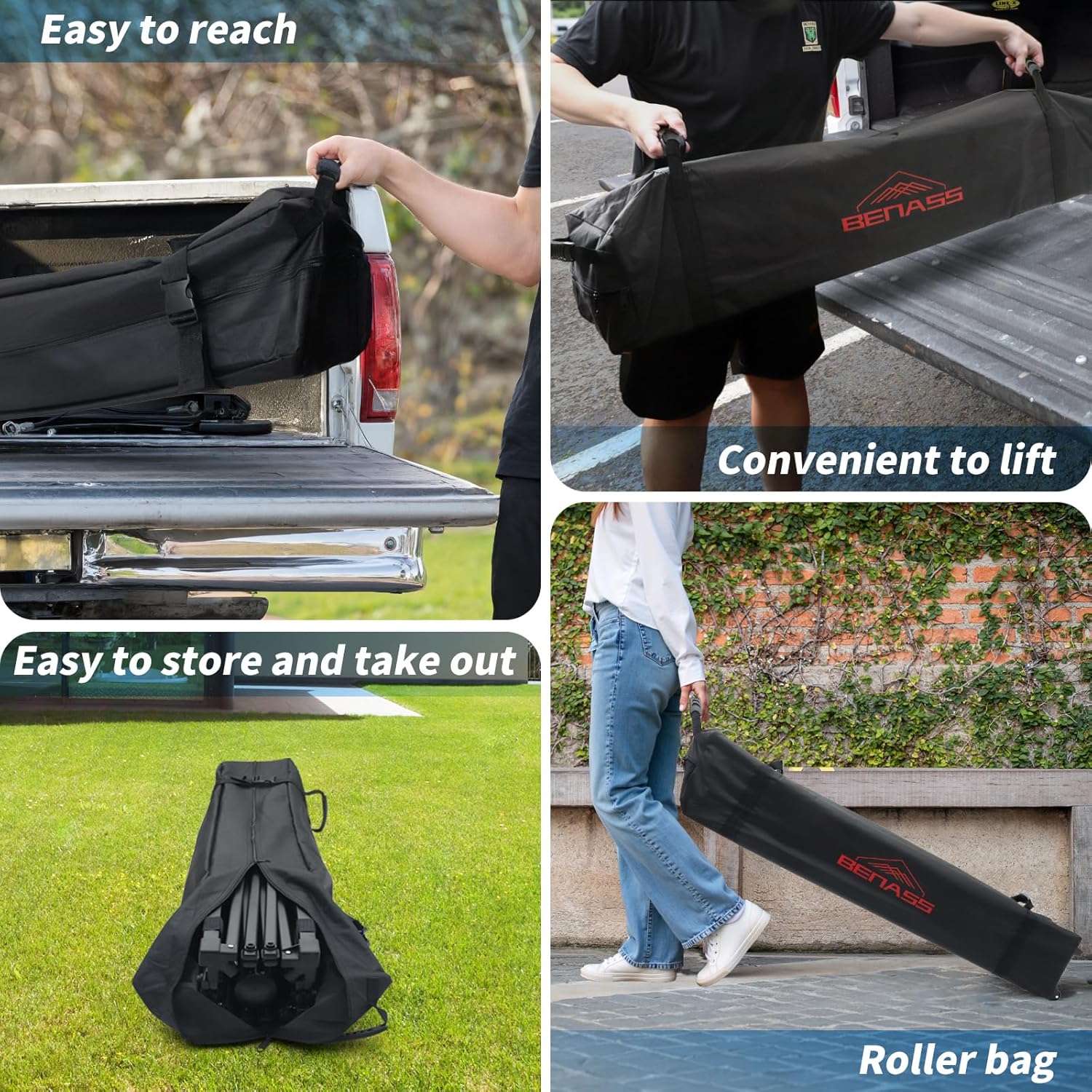 12x12 Pop Up Canopy, Easy Up Canopy Tent, Heavy Duty Tents for Parties, One Person Set Up Event Tent, Grey