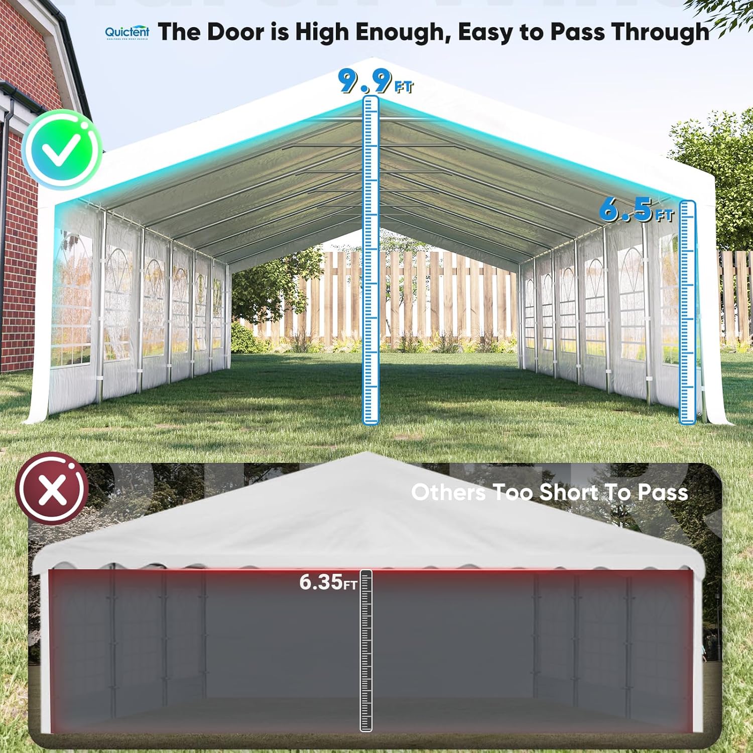 20x40ft Party Tent Heavy Duty Outdoor Canopy Tent Carport Wedding Event Shelter BBQ Wedding Tents for Parties with Storage Bags
