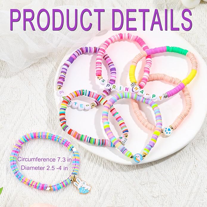 7Pcs Easter Bunny Basket Gifts Bracelet