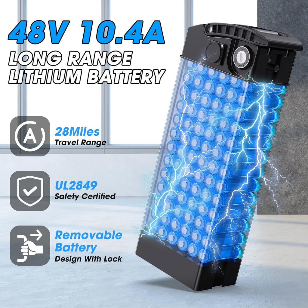 14" Folding Electric Bike for Adults & Teens – 650W Peak Motor, 20MPH, 28-Mile Range, 9-Point Suspension, Dual Disc Brakes, UL 2849