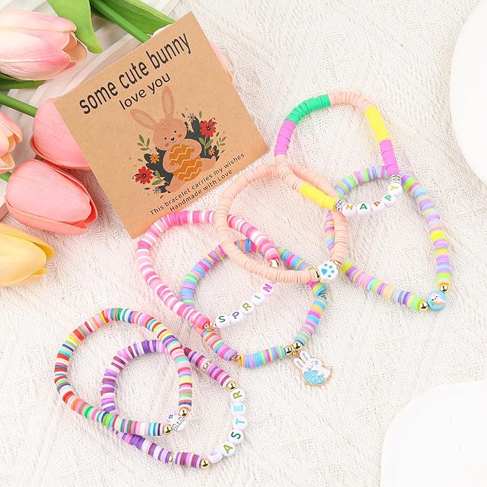 7Pcs Easter Bunny Basket Gifts Bracelet