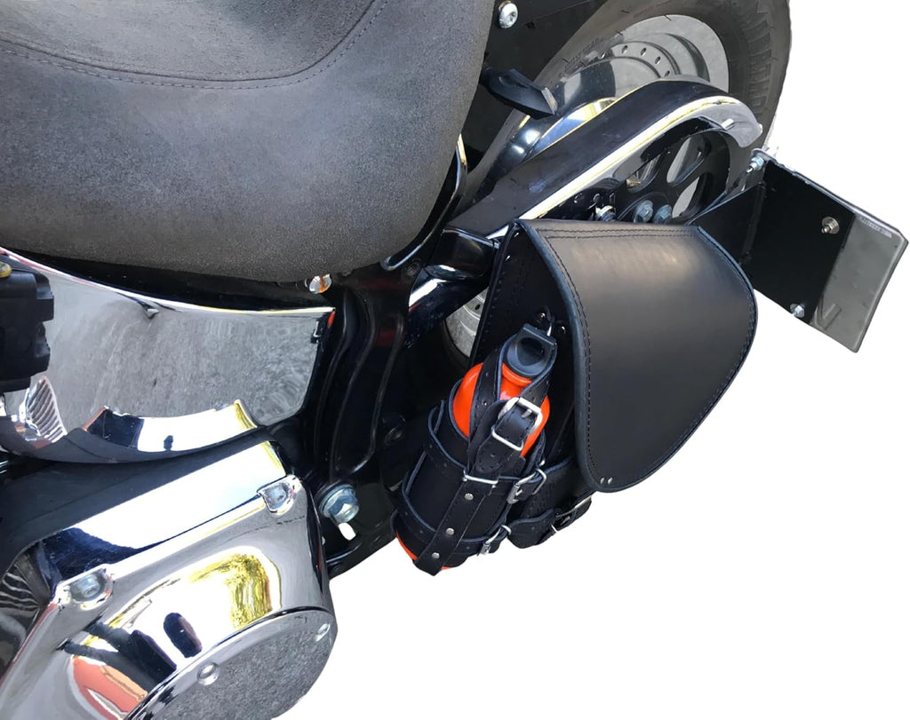 Diablo Black Swing Arm Bag Biker Bag Hardtail Frame compatible with Harley Davidson Fatboy Left Breakout Fat Bob Side HD Special Edition Side Bag