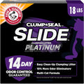 Clump & Seal Slide Platinum Multi-Cat Clumping Cat Litter, 14-Day Odor Control, EZ Clean Technology, 18 lb