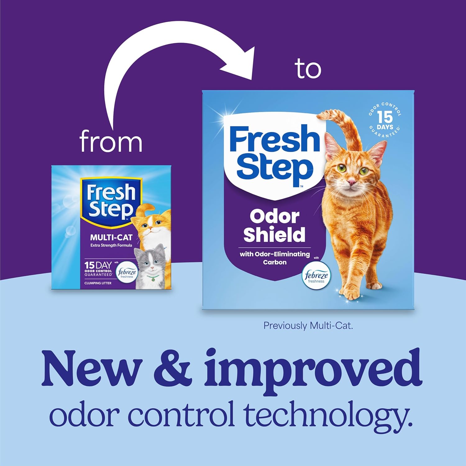 Multi-Cat Clumping Cat Litter with Activated Charcoal, Long Lasting Odor Control, Low Dust Formula, 14 lb
