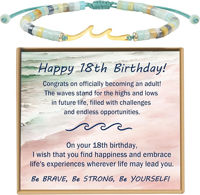 Birthday Gifts for Women, Graduation Gifts for Teen Girls Gifts Idea as Wave Bracelet as 18th