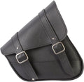 Black Synthetic Leather Motorcycle Swingarm Bag for Harley-Davidson Sportster Dual Shock Models – Nickel Buckles