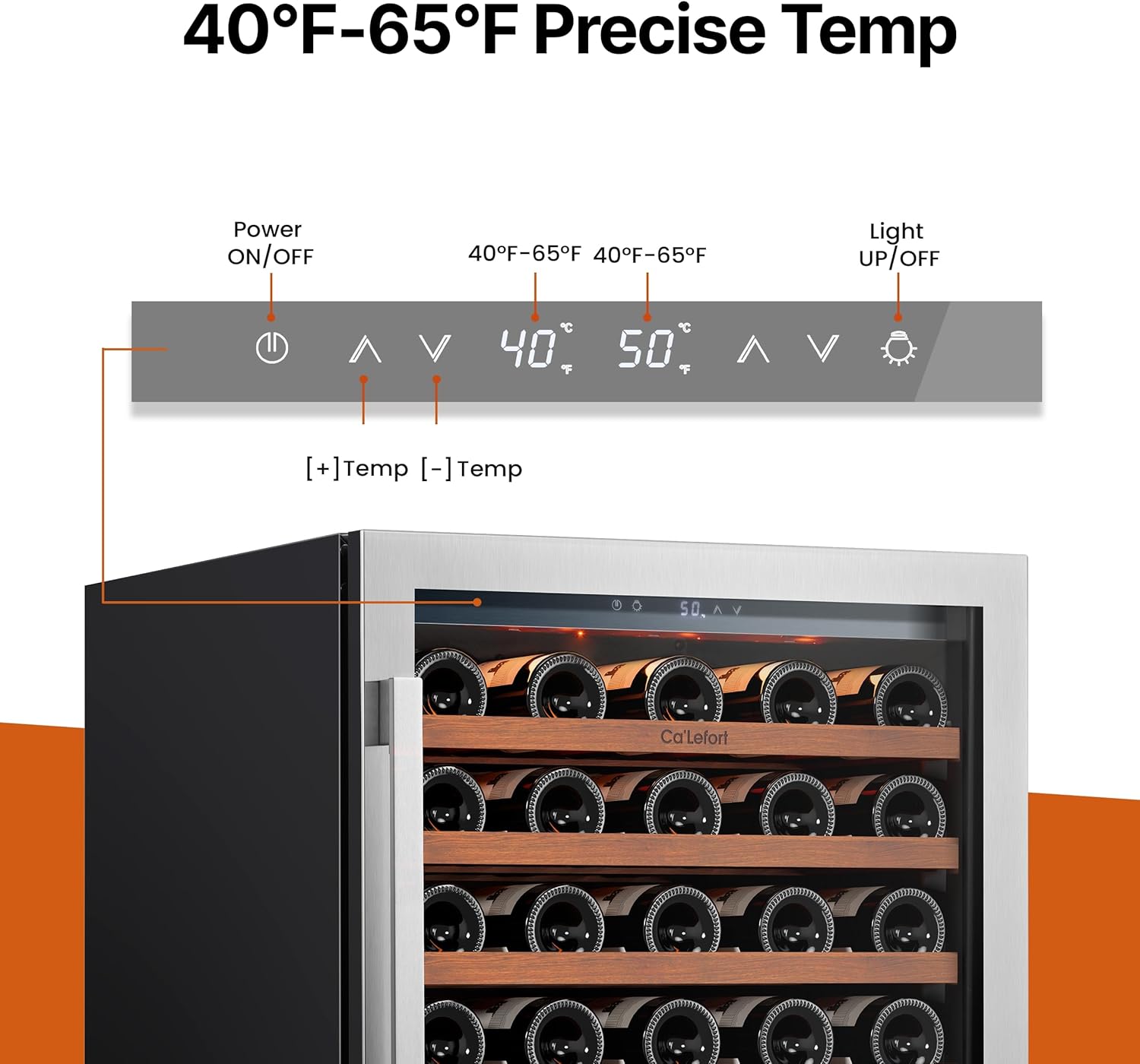 24-Inch 61 Bottle Wine Cooler Refrigerator – 40–65°F Built-In or Freestanding Wine Fridge with Glass Door & LED Lighting, 5.65 Cu Ft