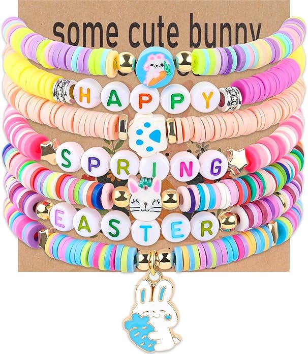 7Pcs Easter Bunny Basket Gifts Bracelet