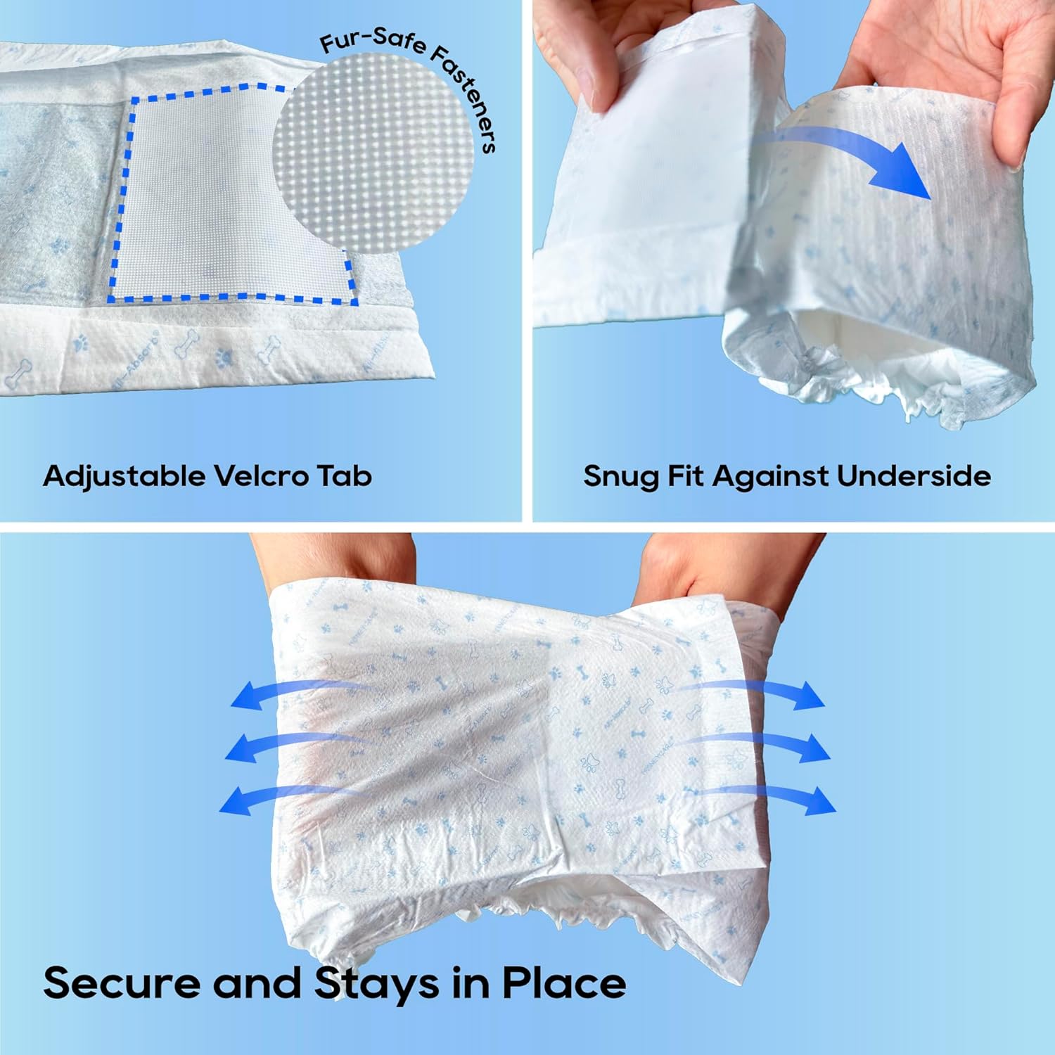 All-Absorb A26 Male Dog Wrap Diapers, Small Size, Disposable Pet Belly Bands, 50 Count