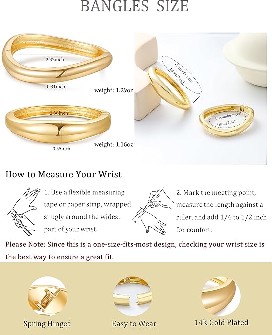 Chunky Gold Cuff Bracelet Set