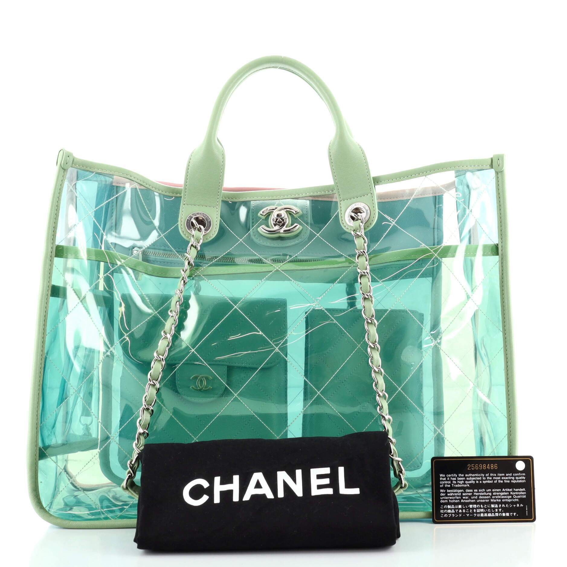 Coco Splash Shopping Tote Quilted PVC With Lambskin Medium