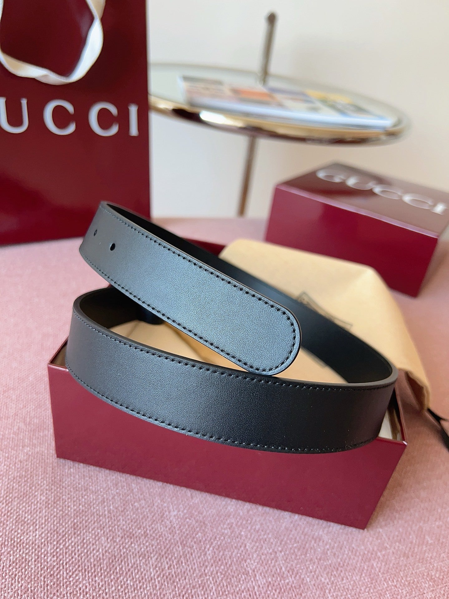 Gucci Belt Premium Quality – Double G Buckle Leather Belt