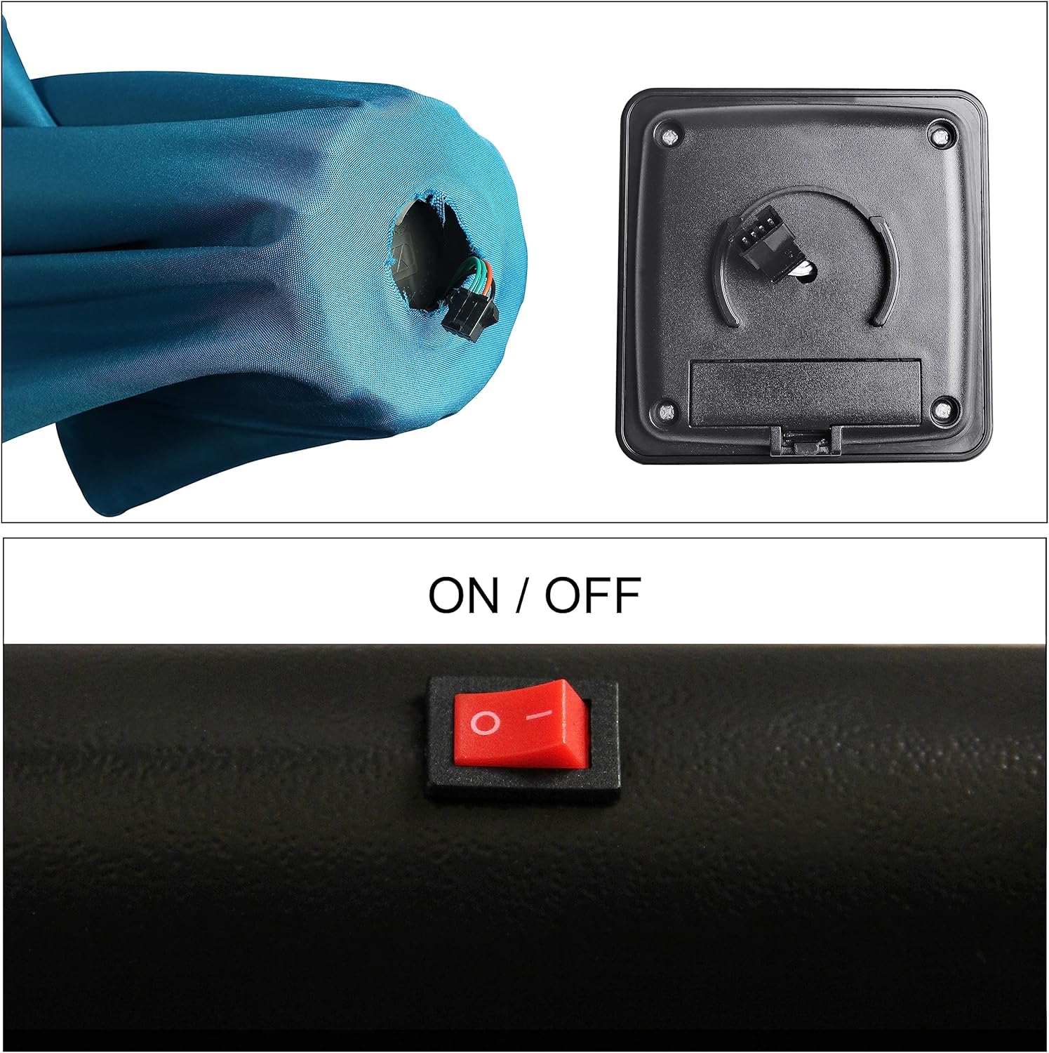 Blissun 9 ft Solar Patio Umbrella – 32 LED Lighted, Tilt & Crank, Outdoor Umbrella for Garden, Deck, Backyard, Pool & Beach, Cerulean