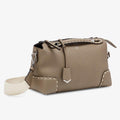 BY THE WAY MEDIUM Grey Full Grain Leather Boston Bag