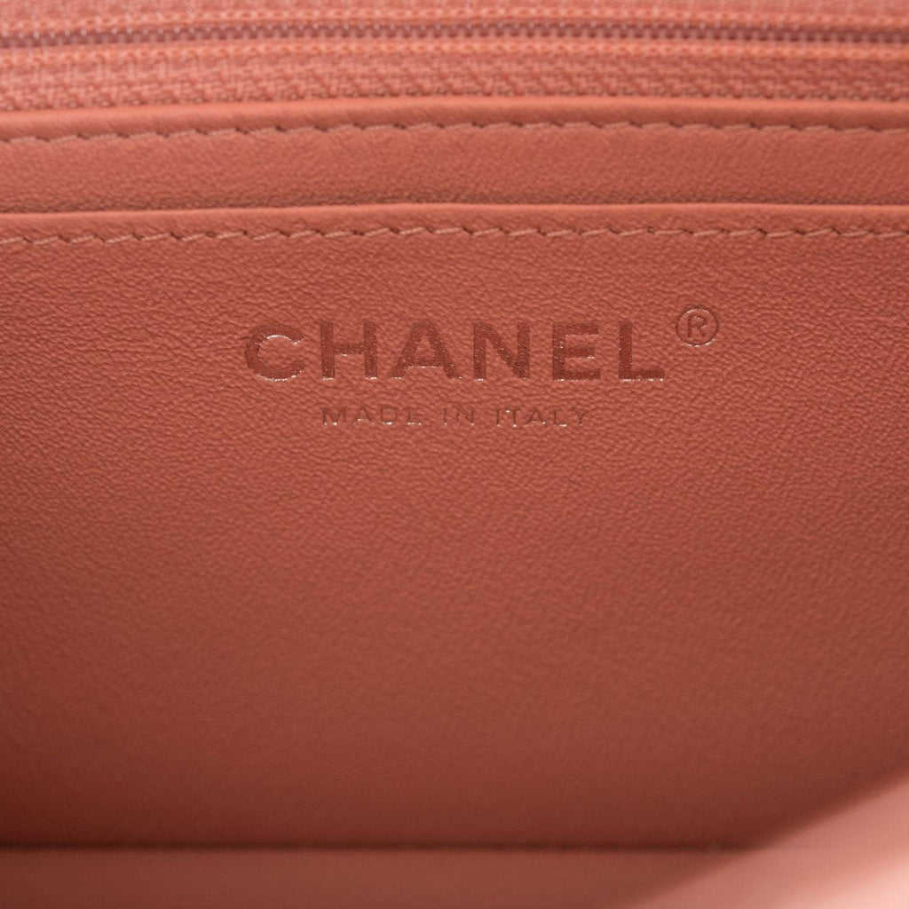 Chanel Mini Rectangular Flap Bag Rose Lambskin Silver Hardware