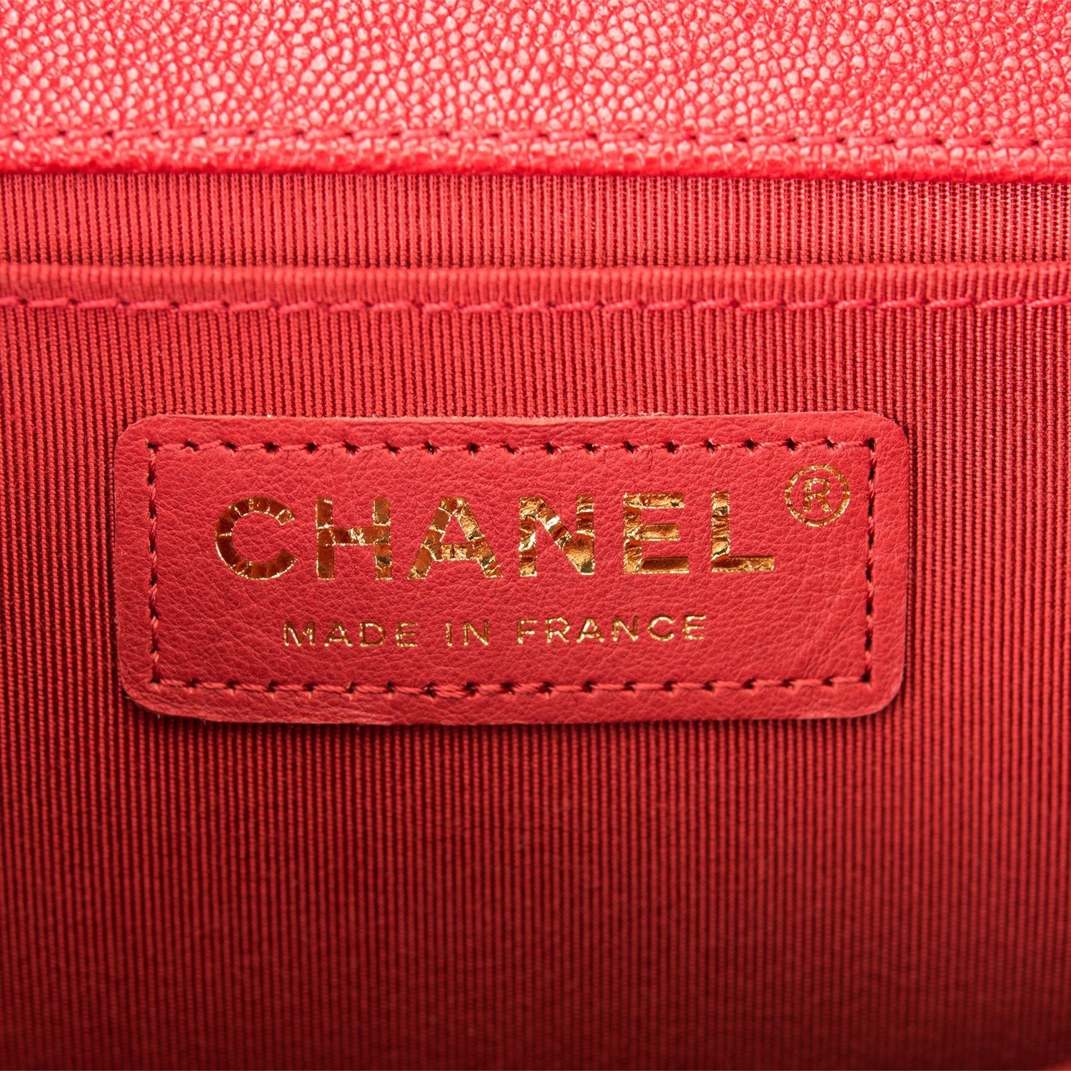Chanel Red Quilted Caviar Medium Boy Bag Antique Gold Hardware