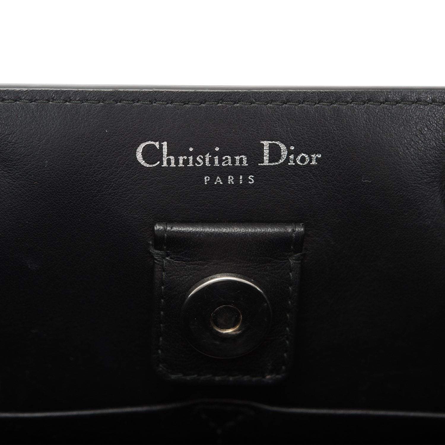 Christian Dior Black Diorissimo Pocket Matte Alligator Tote Silver Hardware