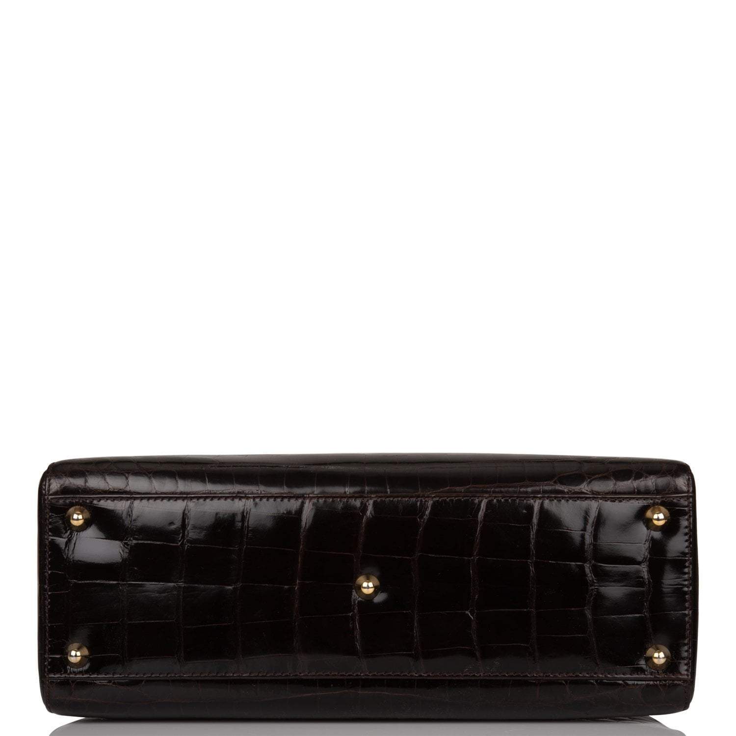 Christian Dior Dark Brown Large Lady Dior Alligator Tote Gold Hardware