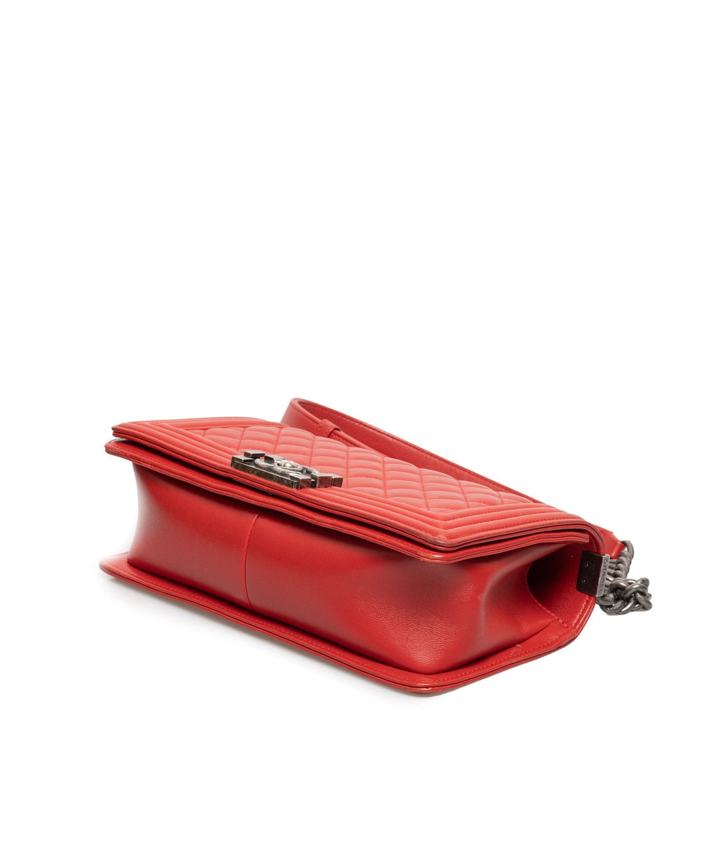 Chanel Red New Medium Boy Bag - ADL1302 - Cap N Wrap