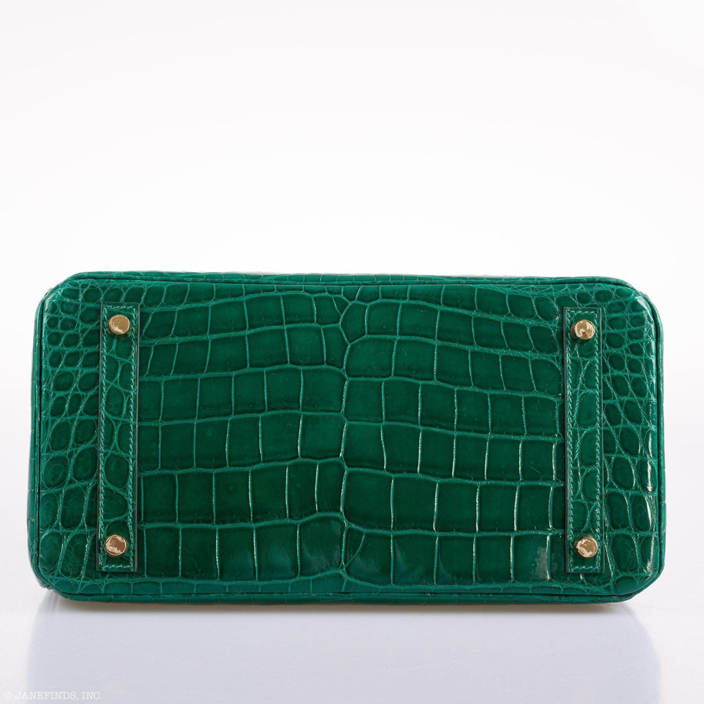 Hermes Birkin 30 Vert Emerald Niloticus Crocodile Gold Hardware - 2019, D