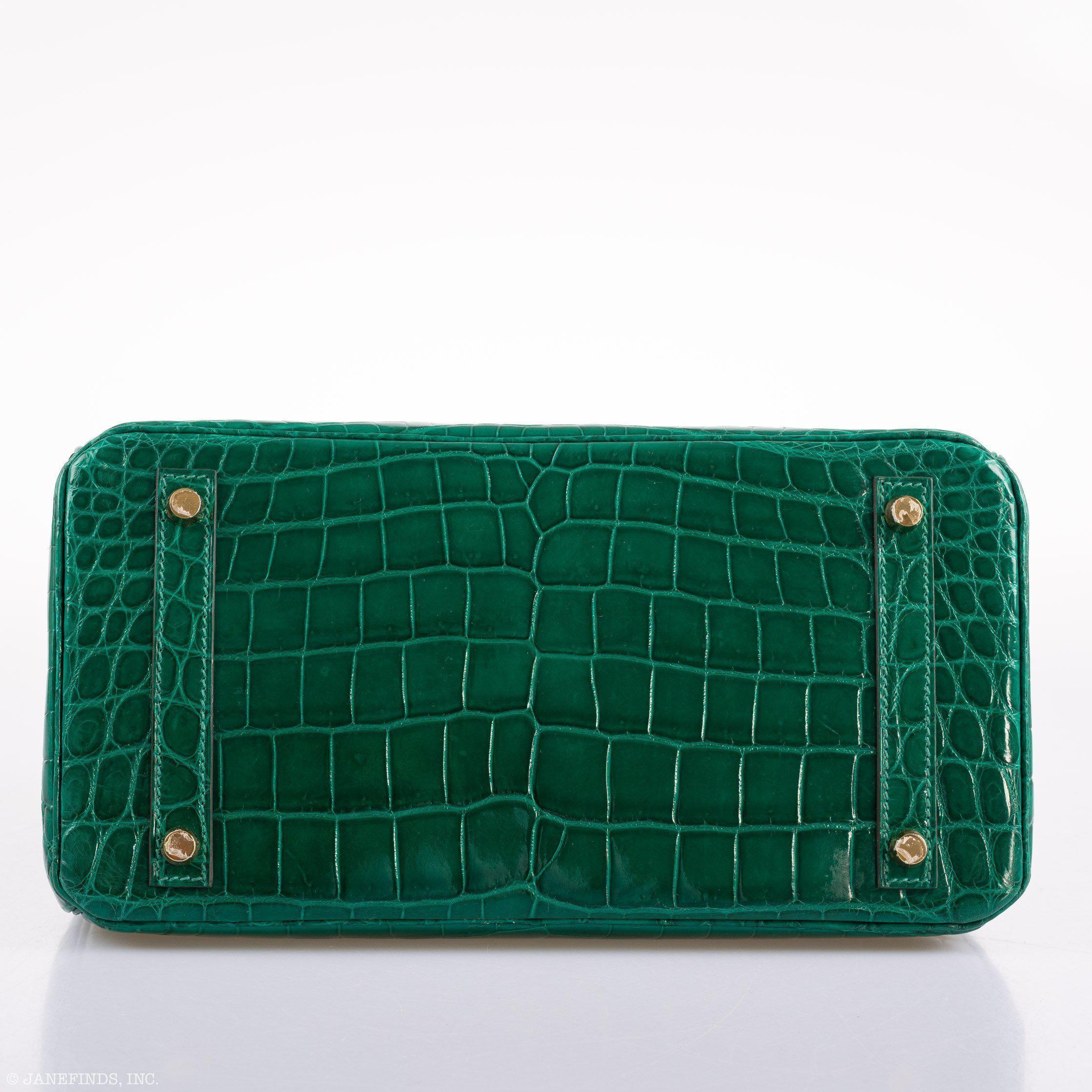 Hermes Birkin 30 Vert Emerald Niloticus Crocodile Gold Hardware - 2019, D