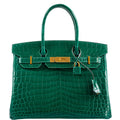 Hermes Birkin 30 Vert Emerald Niloticus Crocodile Gold Hardware - 2019, D
